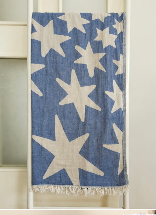 Starfall Blue- 4th of July Special Edition | Organic Turkish Bath & Beach Towel – Unfoldie