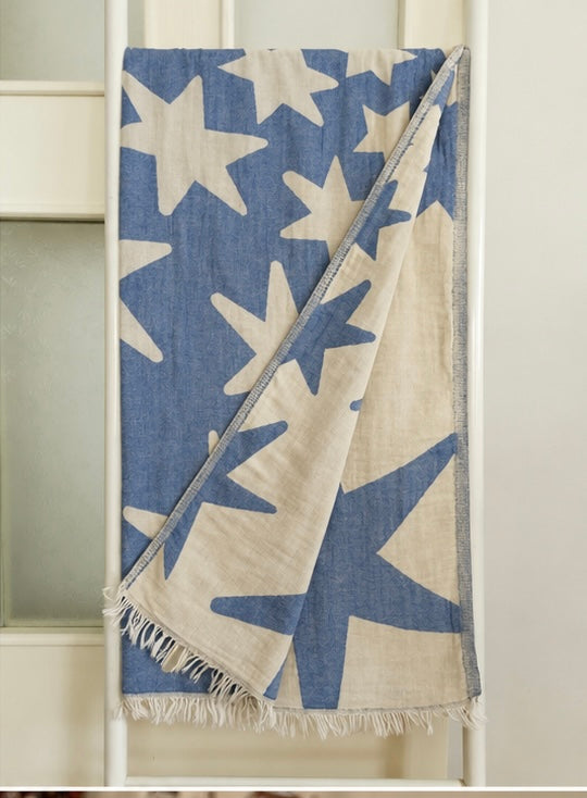 Starfall Blue- 4th of July Special Edition | Organic Turkish Bath & Beach Towel – Unfoldie