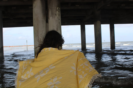 Amarillo Sol | Organic Turkish Bath & Beach Towel – Unfoldie