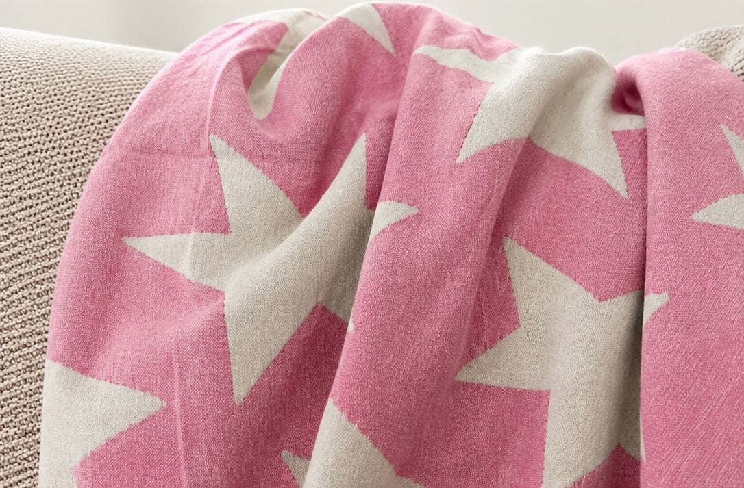 Starfall Pink- 4th of July Spetial Edition | Organic Turkish Bath & Beach Towel – Unfoldie