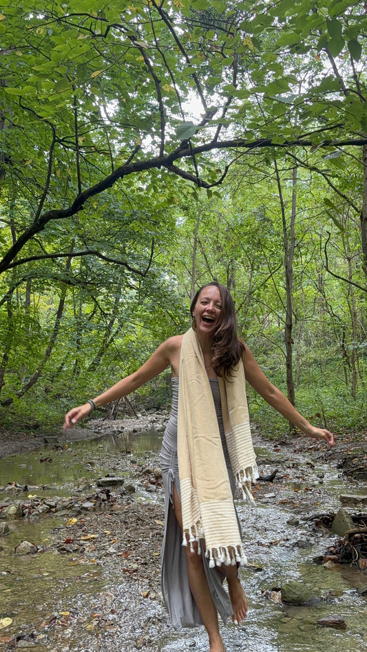 Ceviz Dune | Organic Turkish Bath & Beach Towel – Unfoldie