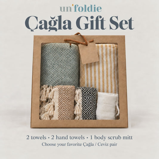 Turkish Towel Bundle Gift Set – 5 Pieces | Unfoldie